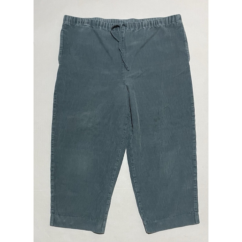 Orvis Pants Womens Size 14 X 25 Corduroy Drawstring Relaxed Fit Baggy Teal